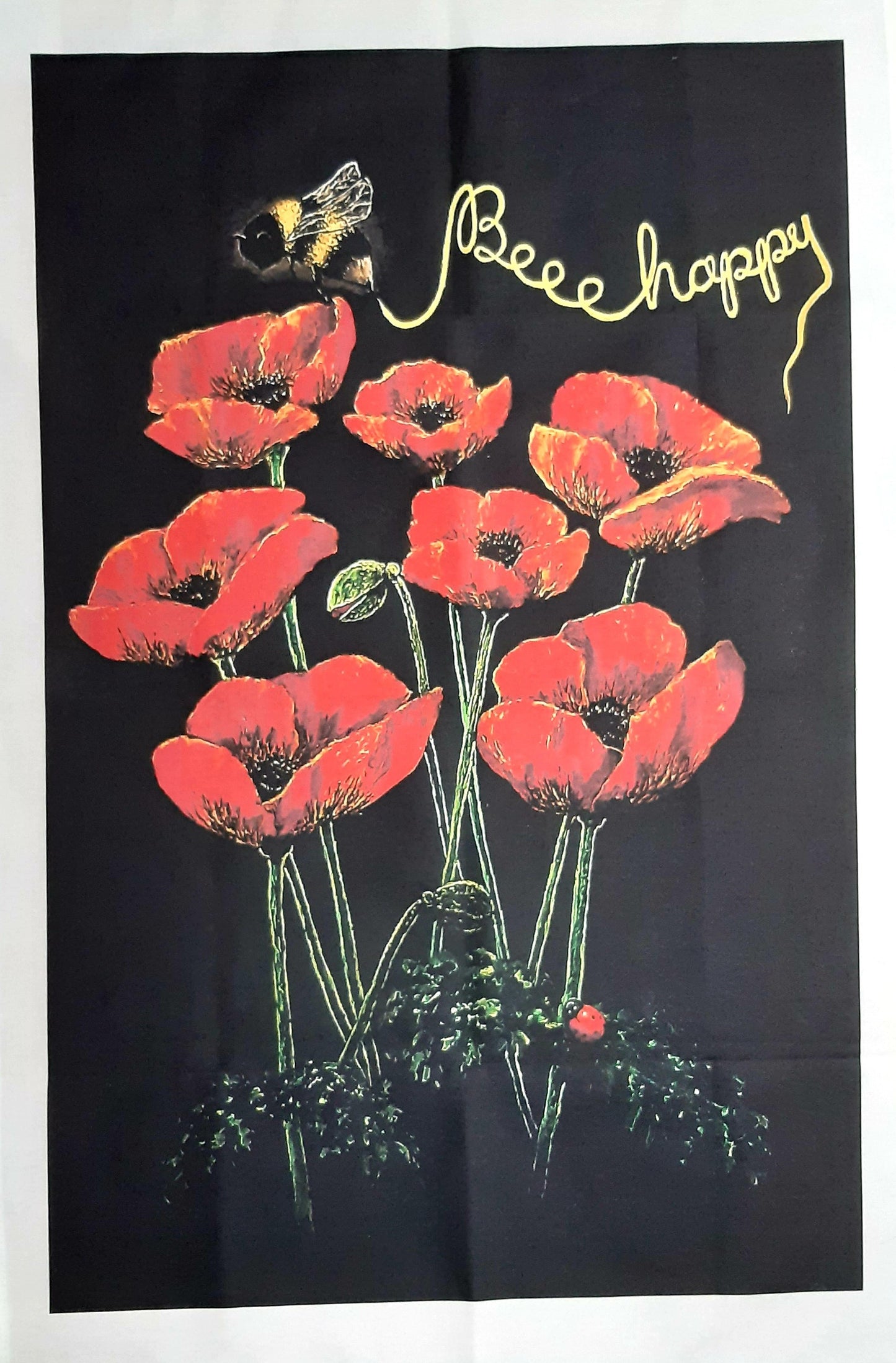 MTGT-0001 Beee Happy Tea Towels - A digital print of an artwork on 100% cotton tea towels.