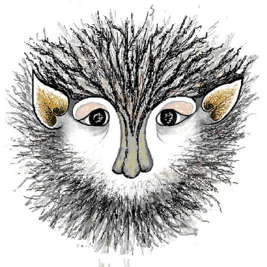 Florence and Humphrey go Monter Hunting Childrens book - Happy Monster face picture.