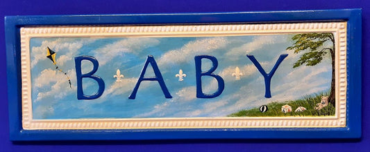 MTGU-3023 Original art on metal plaque - for Baby Boy