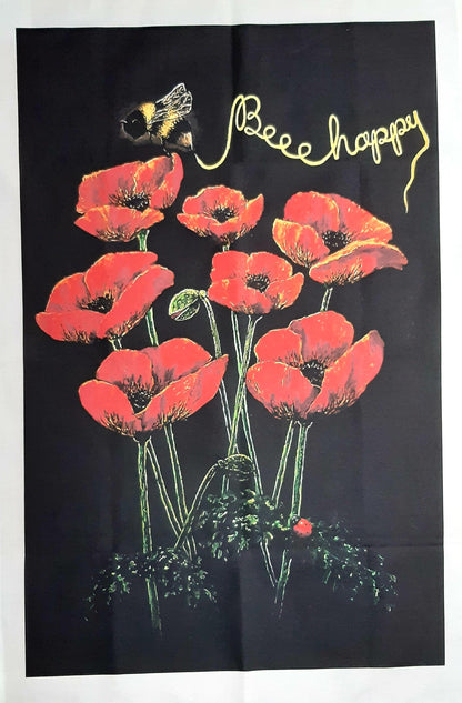 Beee Happy Luxury Cotton Tea Towels - A digital print of an artwork on 100% cotton tea towels.