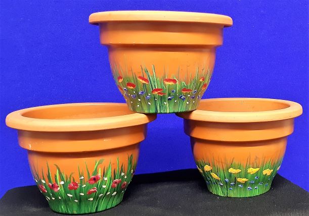 MTGU-3010 Original garden art, curved plant pots - Flower garden.