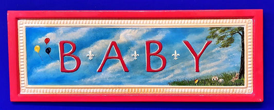 MTGU-3019 Original artwork on metal plaque - for Baby Girl