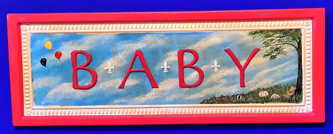 MTGU-3021 Original artwork on metal plaque - for Baby Girl